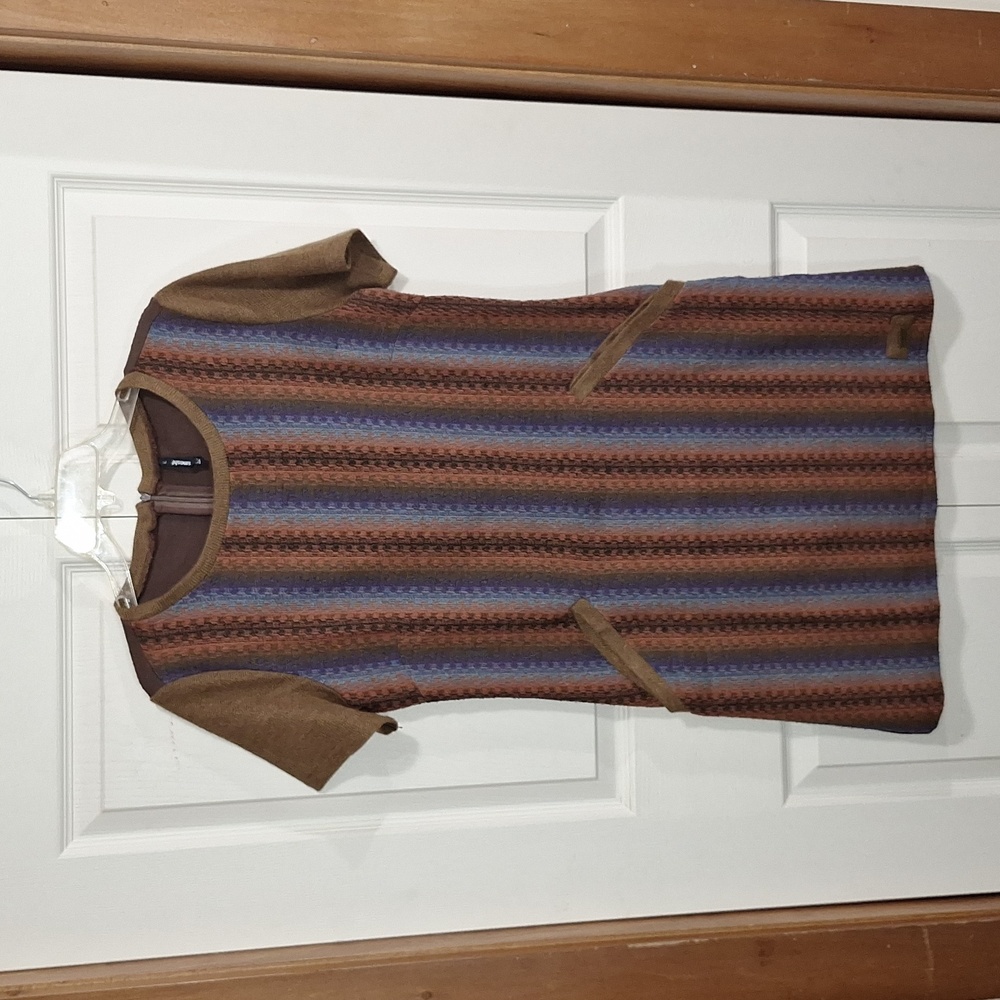 Smash knit fitted striped mini dress -  pockets - M - made in USA